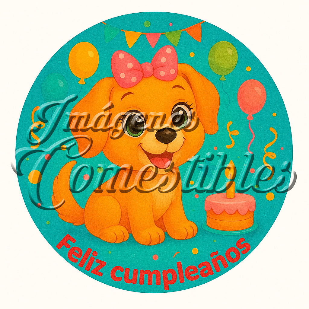 Oblea comestible - Feliz cumpleaños perrita