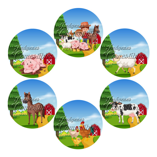 Obleitas comestibles - Animales de la granja