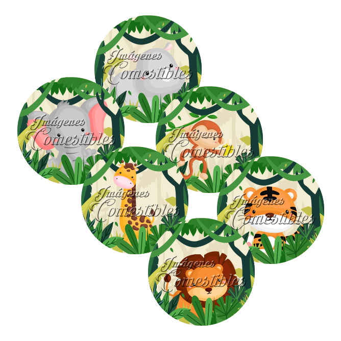 Obleitas comestibles - Animales de la selva