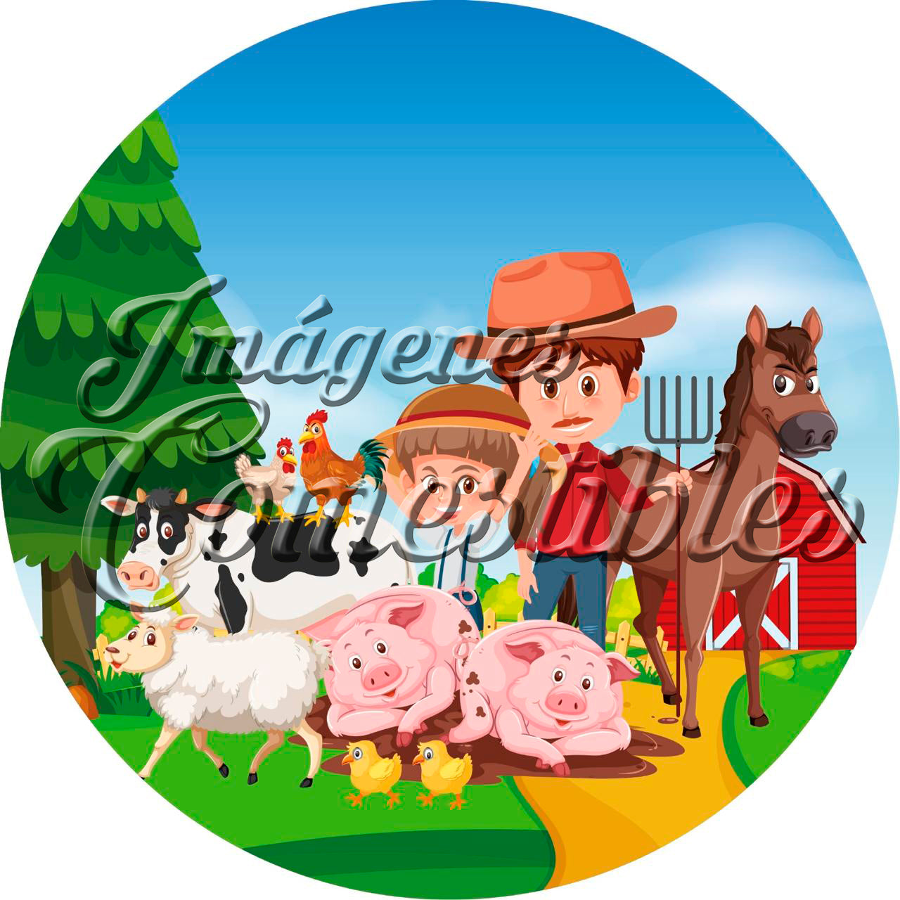 Oblea comestible - Animales de la granja