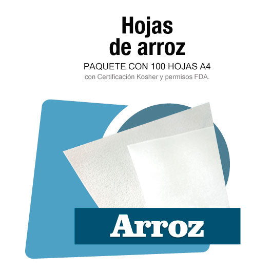 Paquete Hojas de arroz 0.3 (A4)