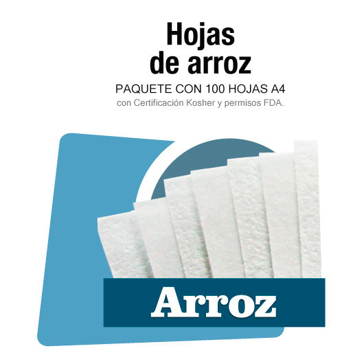 Paquete Hojas de arroz 0.3 (A4)