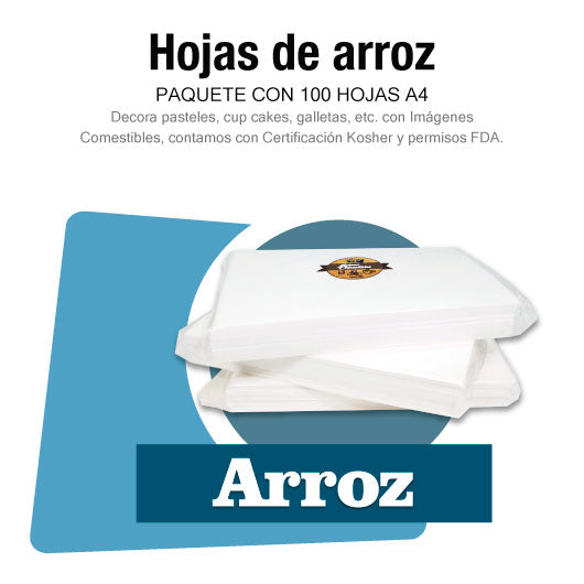 Paquete Hojas de arroz 0.3 (A4)