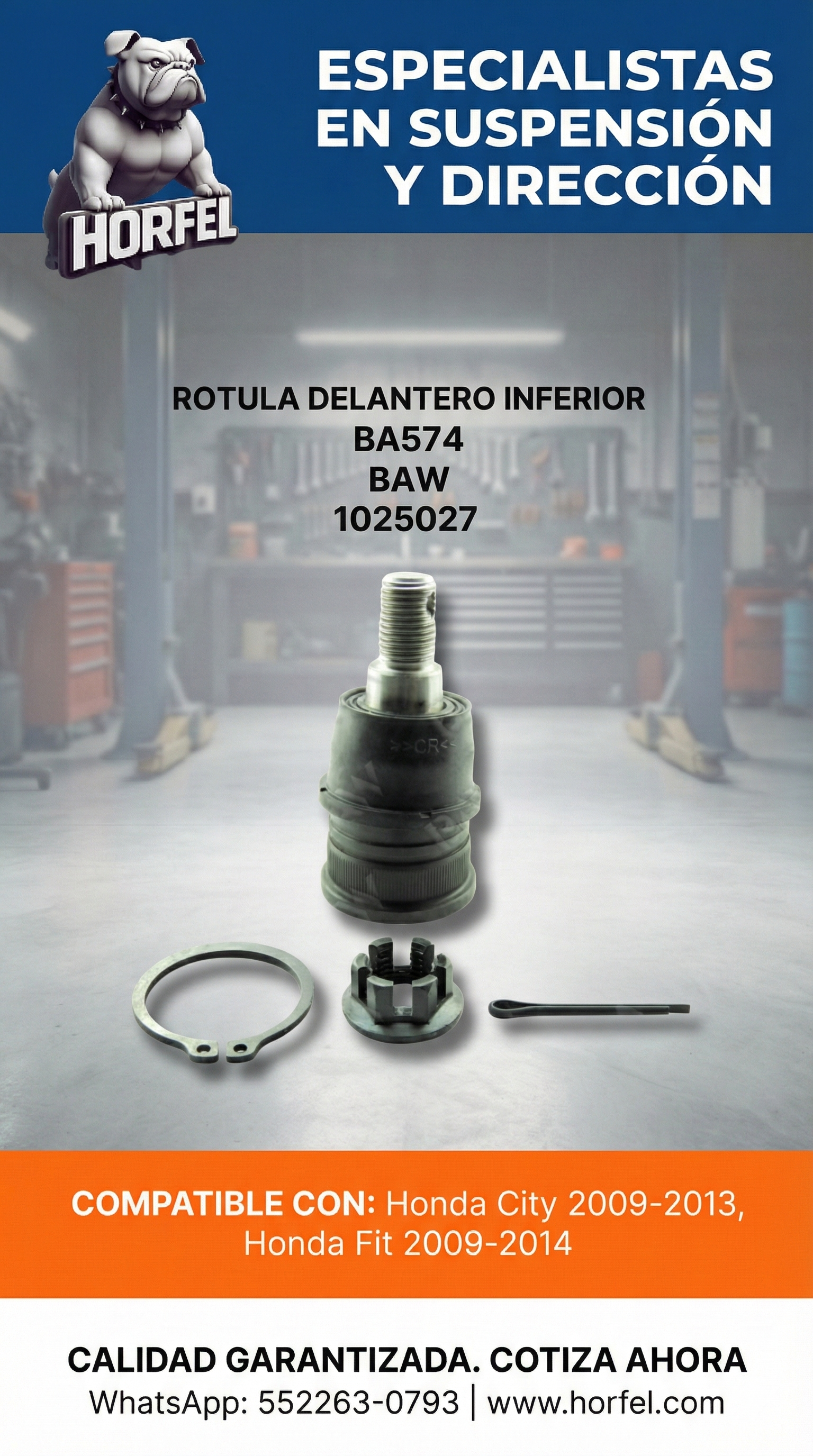 ROTULA DELANTERO INFERIOR Honda City Fit (2009-2014) BAW BA574