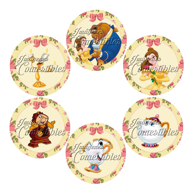 Obleitas comestibles - Bella y bestia