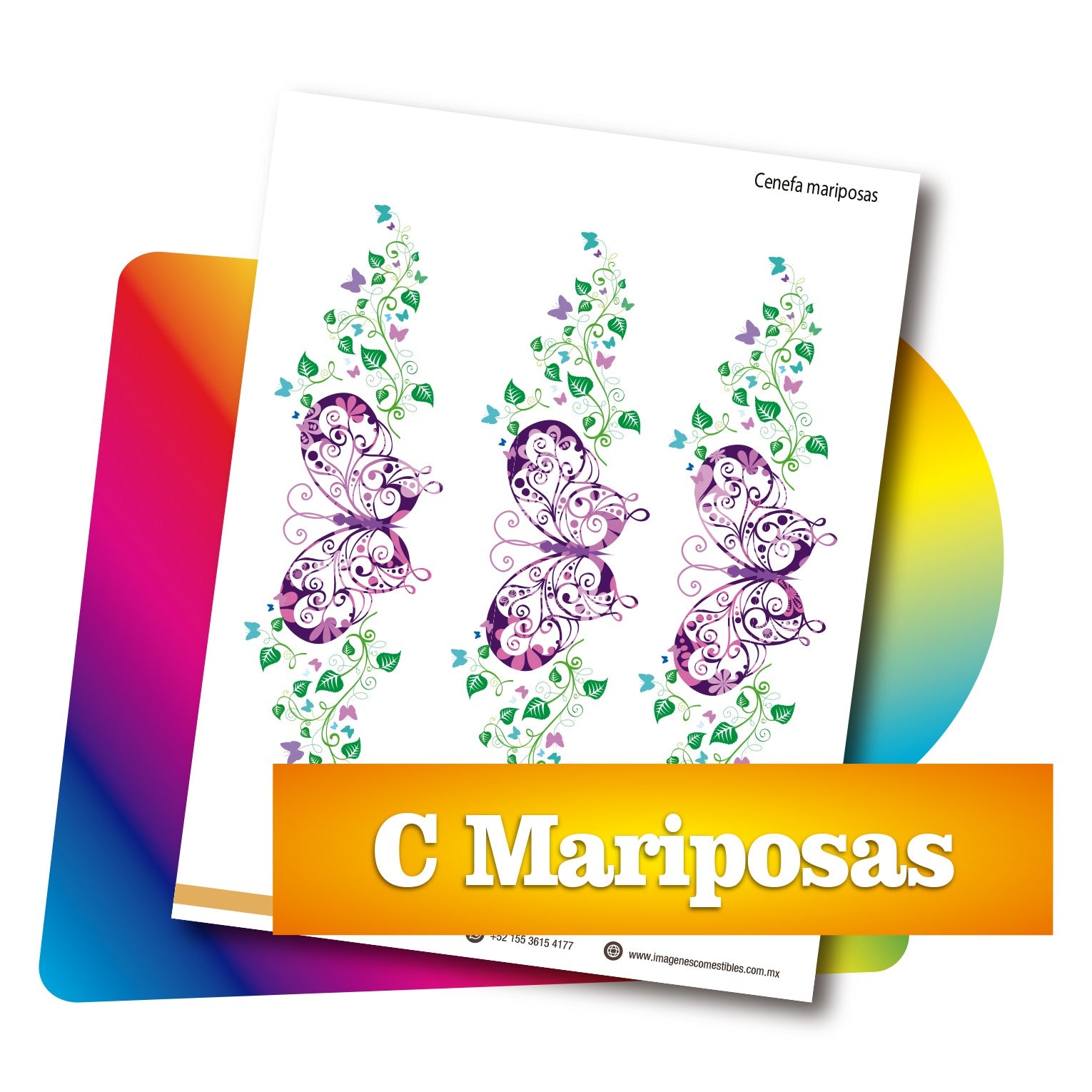 Cenefas PDF 3 de 6 cm. de alto. Mariposas C