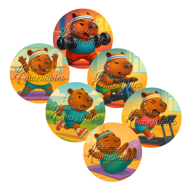 Obleitas comestibles - Capibaras ejercitando-1