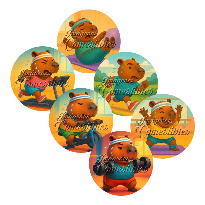 Obleitas comestibles - Capibaras ejercitando