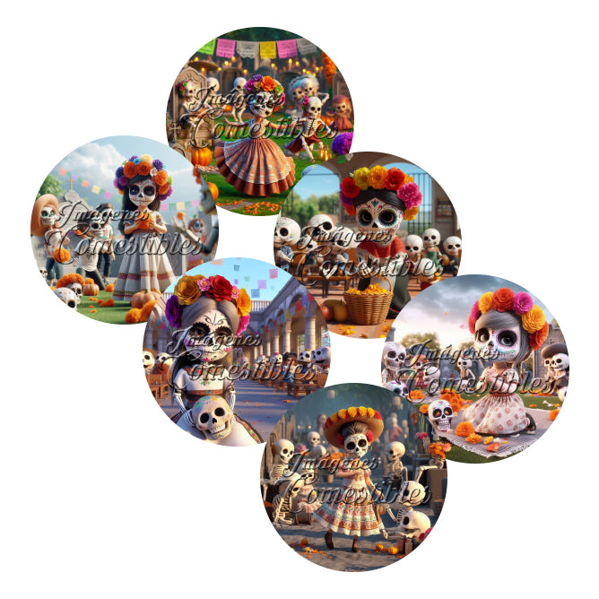 Obleitas comestibles - Catrinas niñas