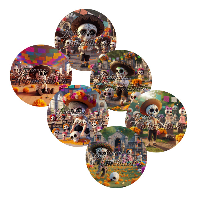 Obleitas comestibles - Catrinos niños