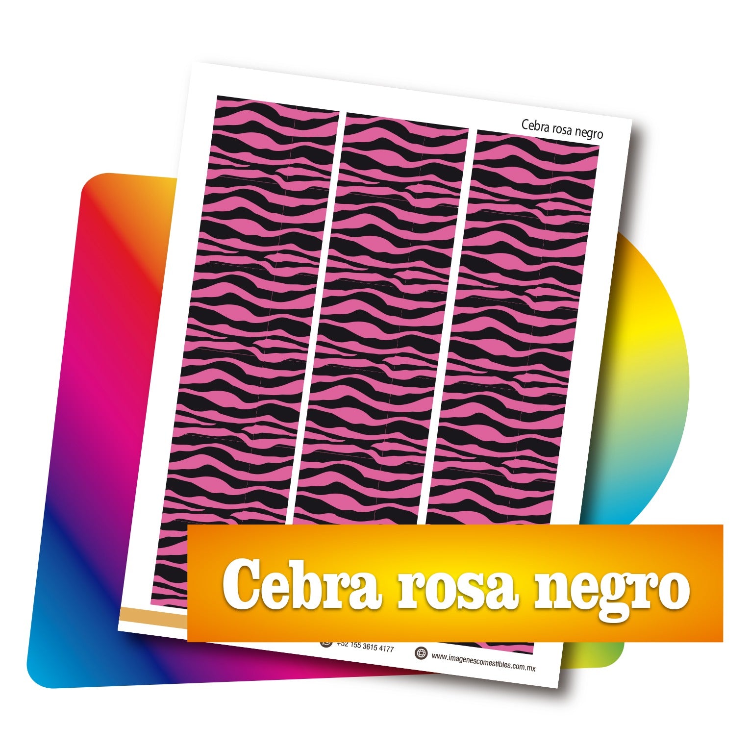 Cenefas PDF 3 de 6 cm. de alto Cebra rosa negro