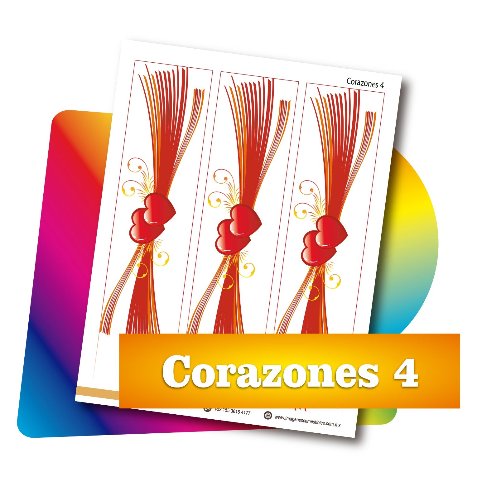 Cenefas PDF 3 de 6 cm. de alto. Corazones 4