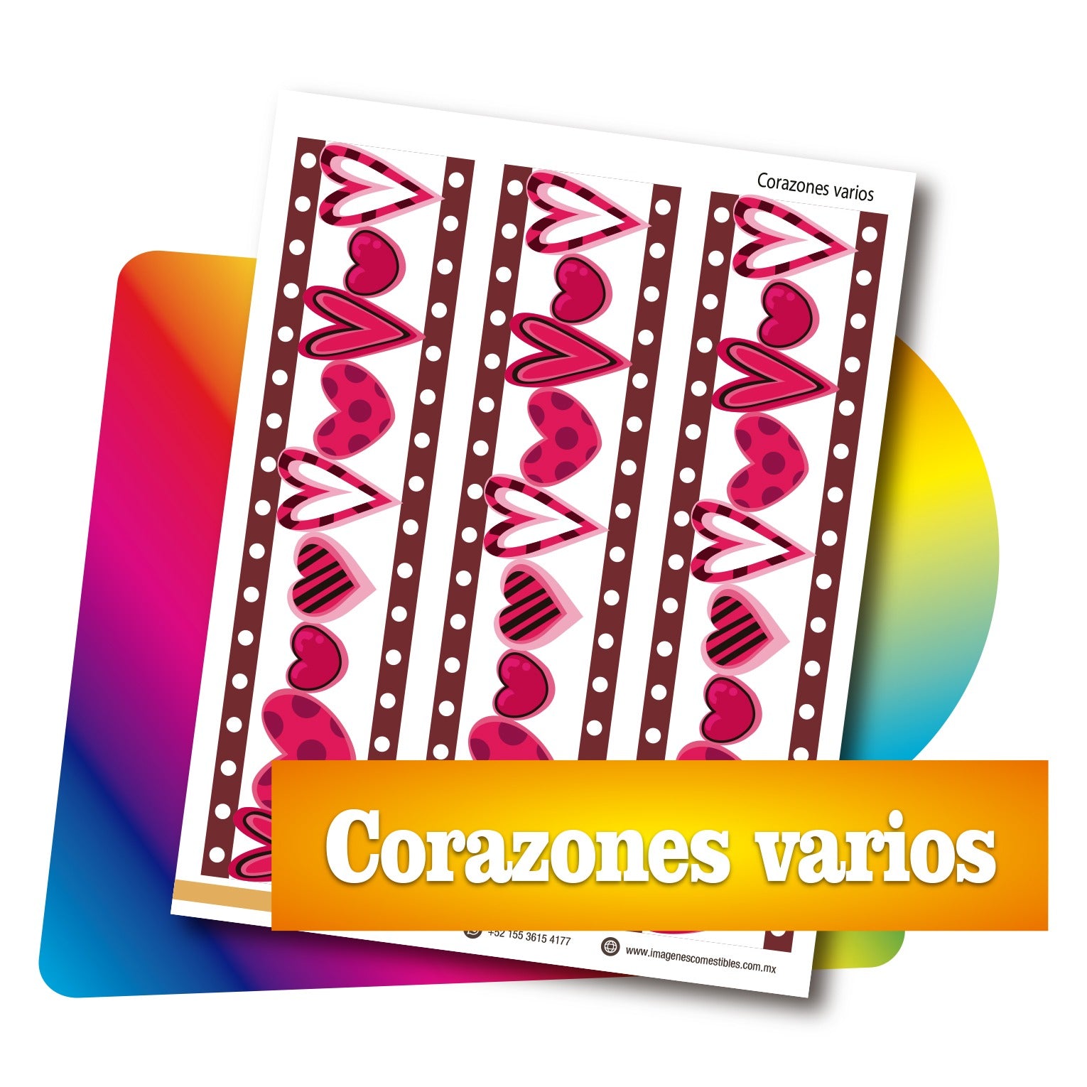 Cenefas PDF 3 de 6 cm. de alto. Corazones varios