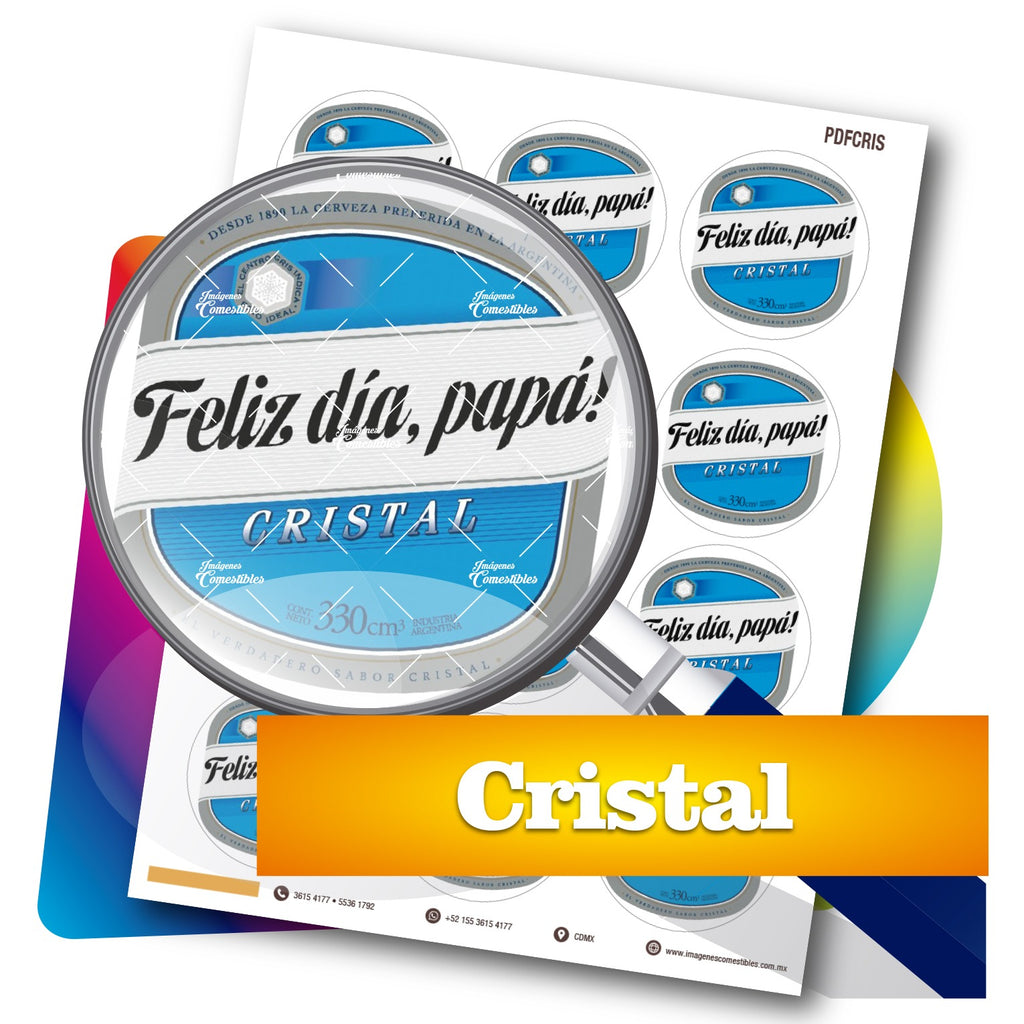 Planilla PDF con 12 círculos de 6 cm. Cristal