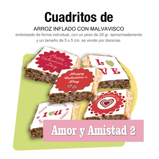 Cuadritos de arroz inflado - Amor y amistad-2