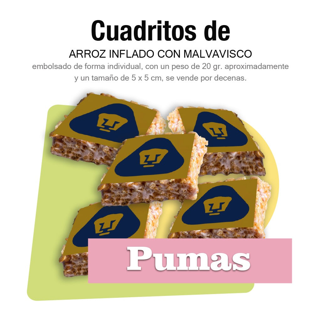 Cuadritos de arroz inflado - Pumas
