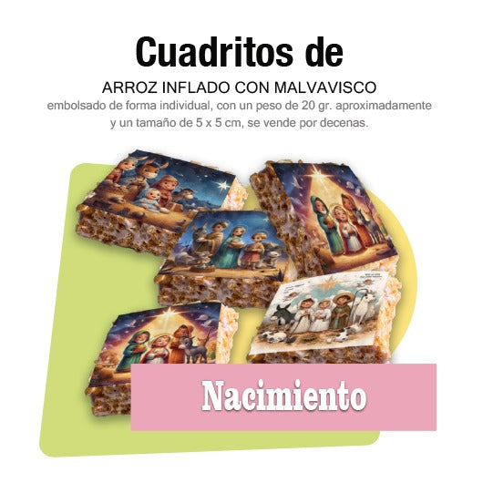 Cuadritos de arroz inflado - Nacimiento