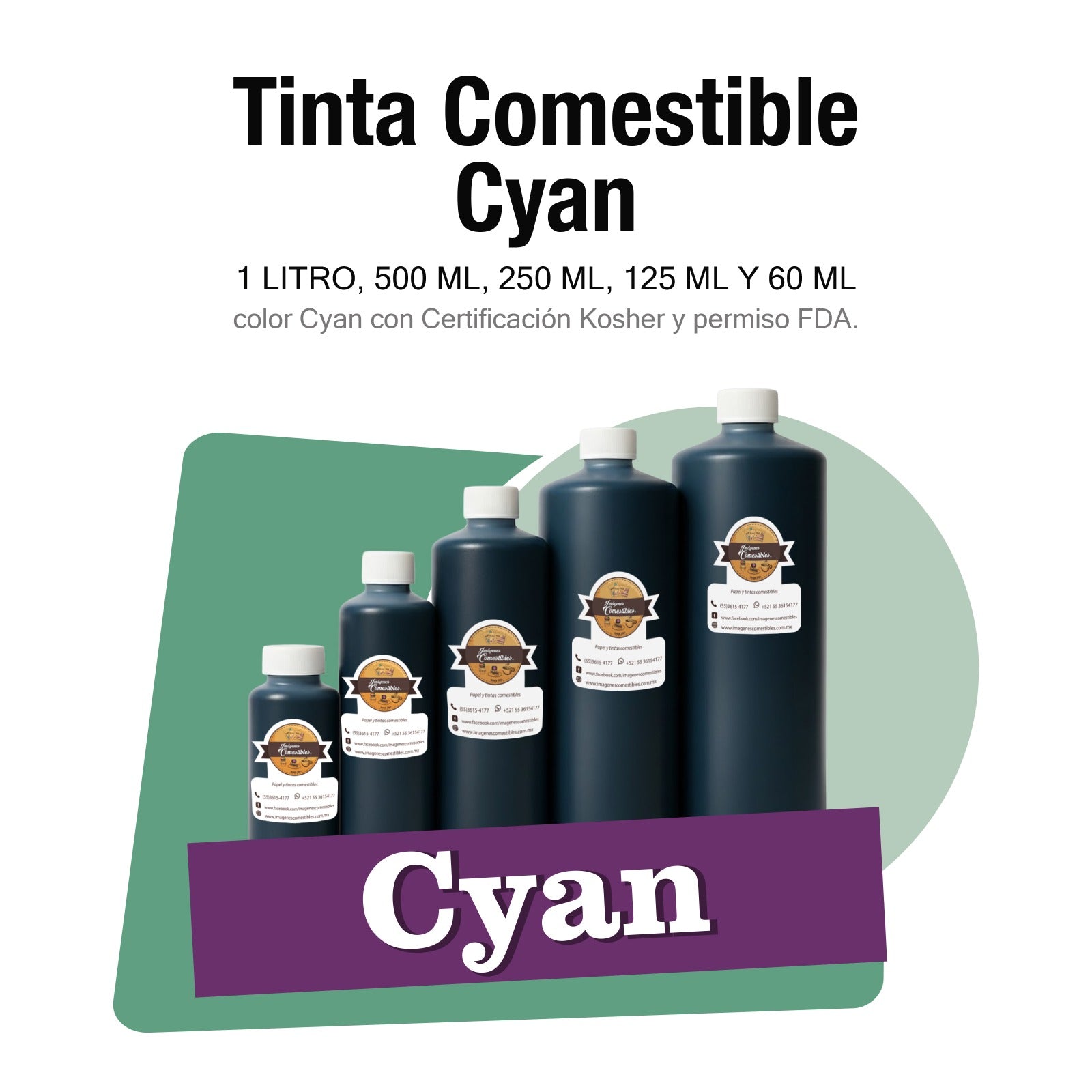 Tinta comestible Cyan