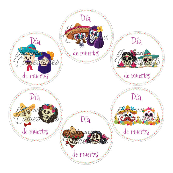 Obleitas comestibles - Día de muertos parejas