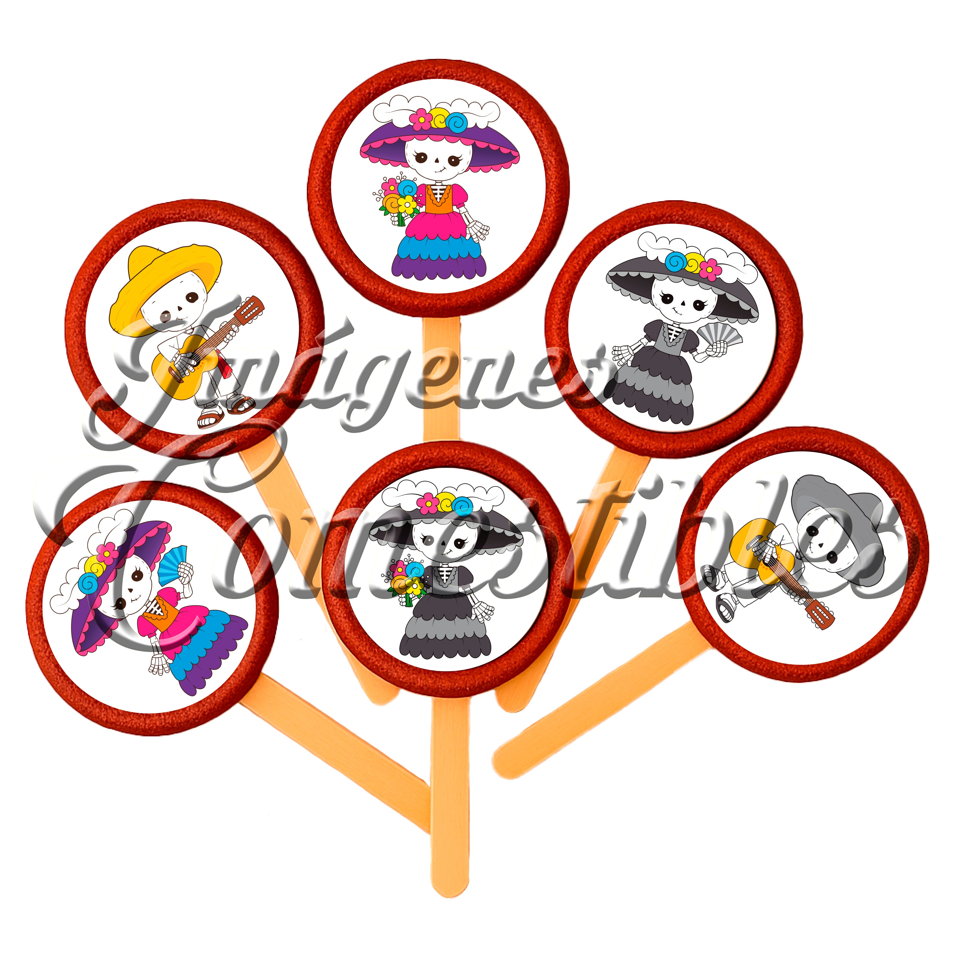 Paletas de chamoy – Día de muertos catrinos