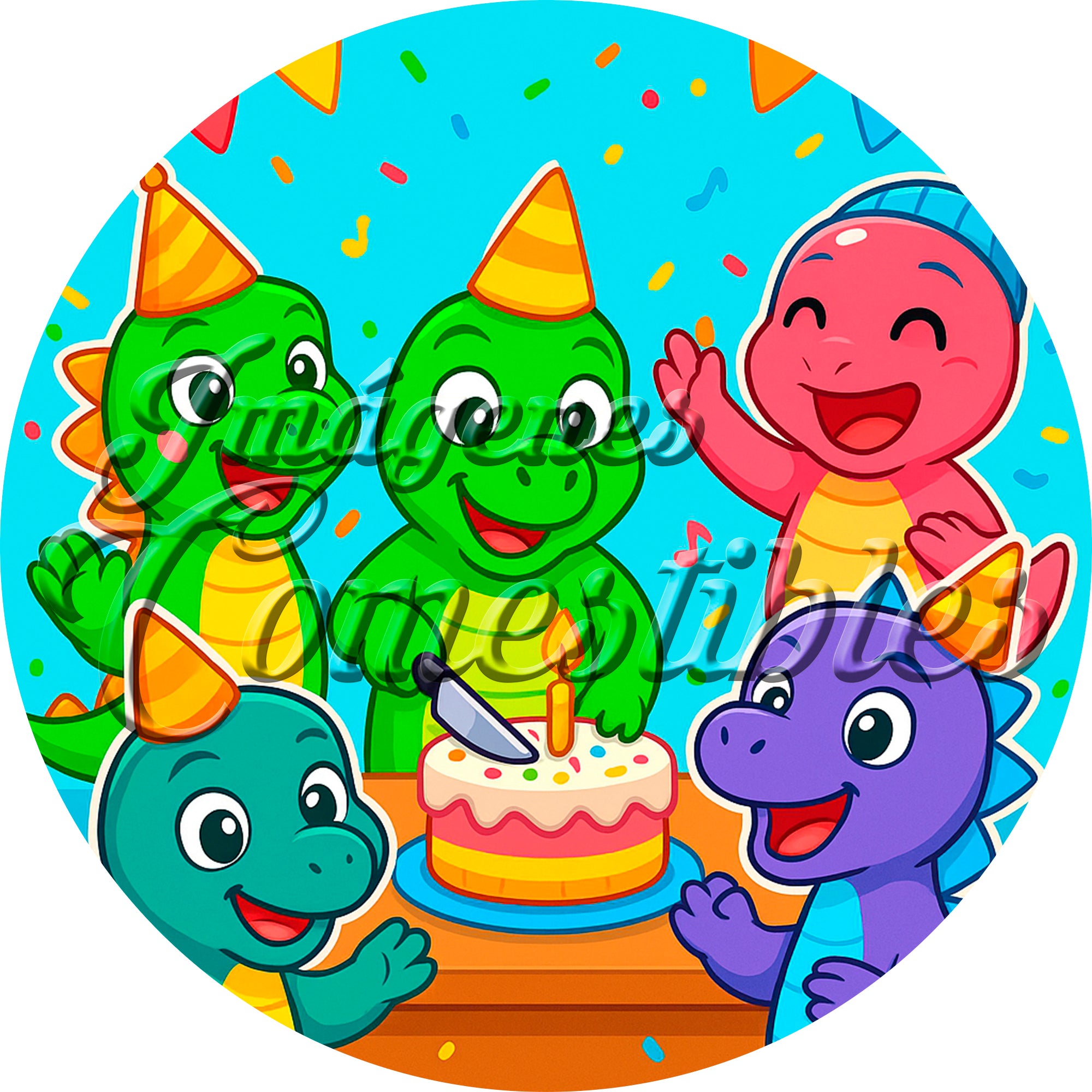 Oblea comestible - Dinosaurios-F