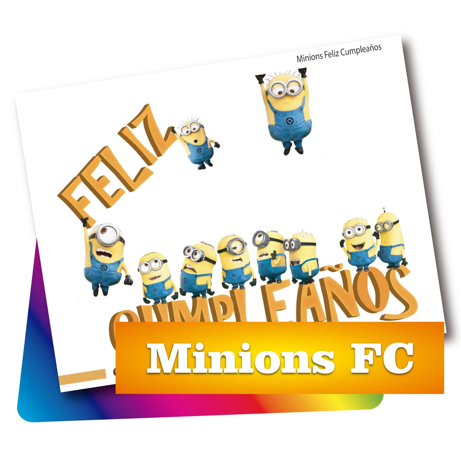 PDF con 1 imagen de 20 x 27 cm. Feliz cumpleaños minions