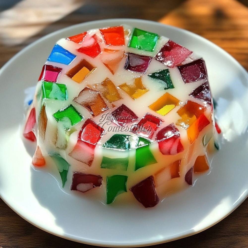 Gelatina mosaico de colores