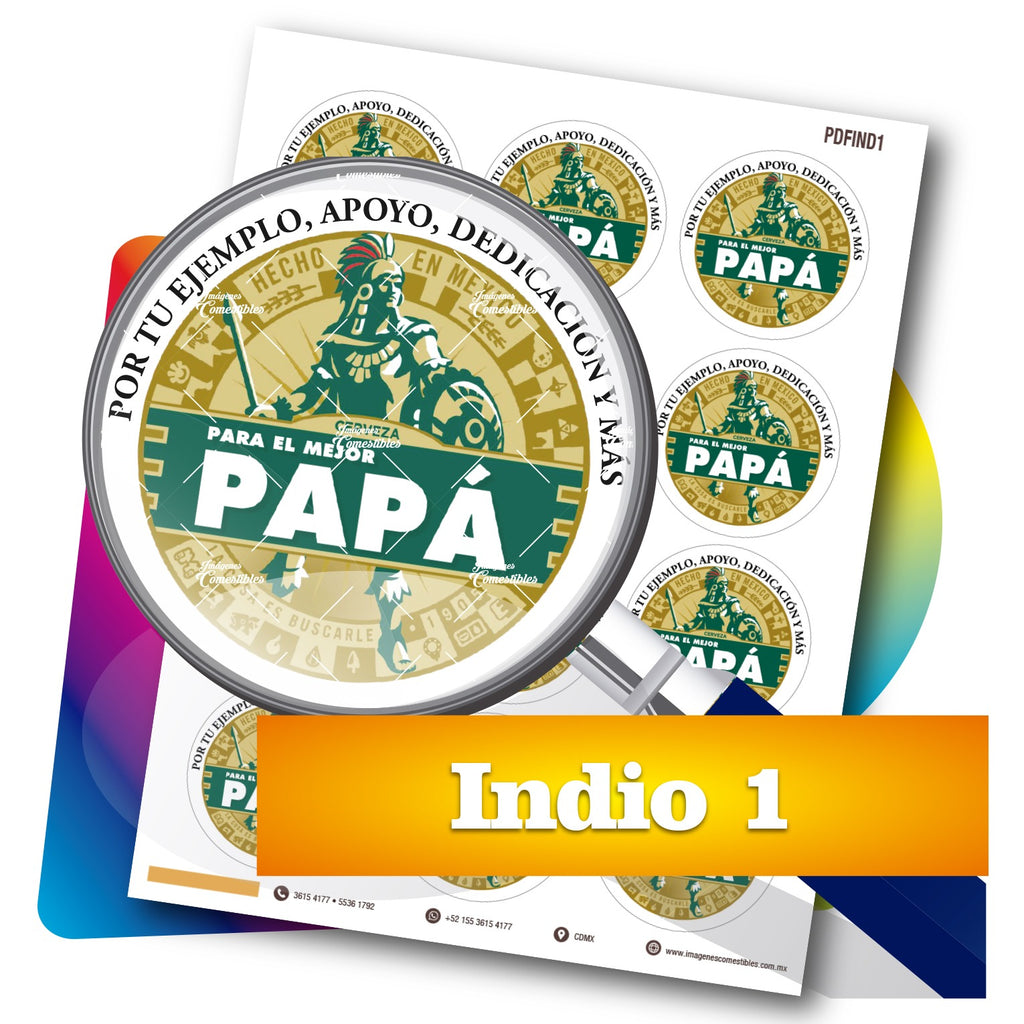 Planilla PDF con 12 círculos de 6 cm. Indio-1