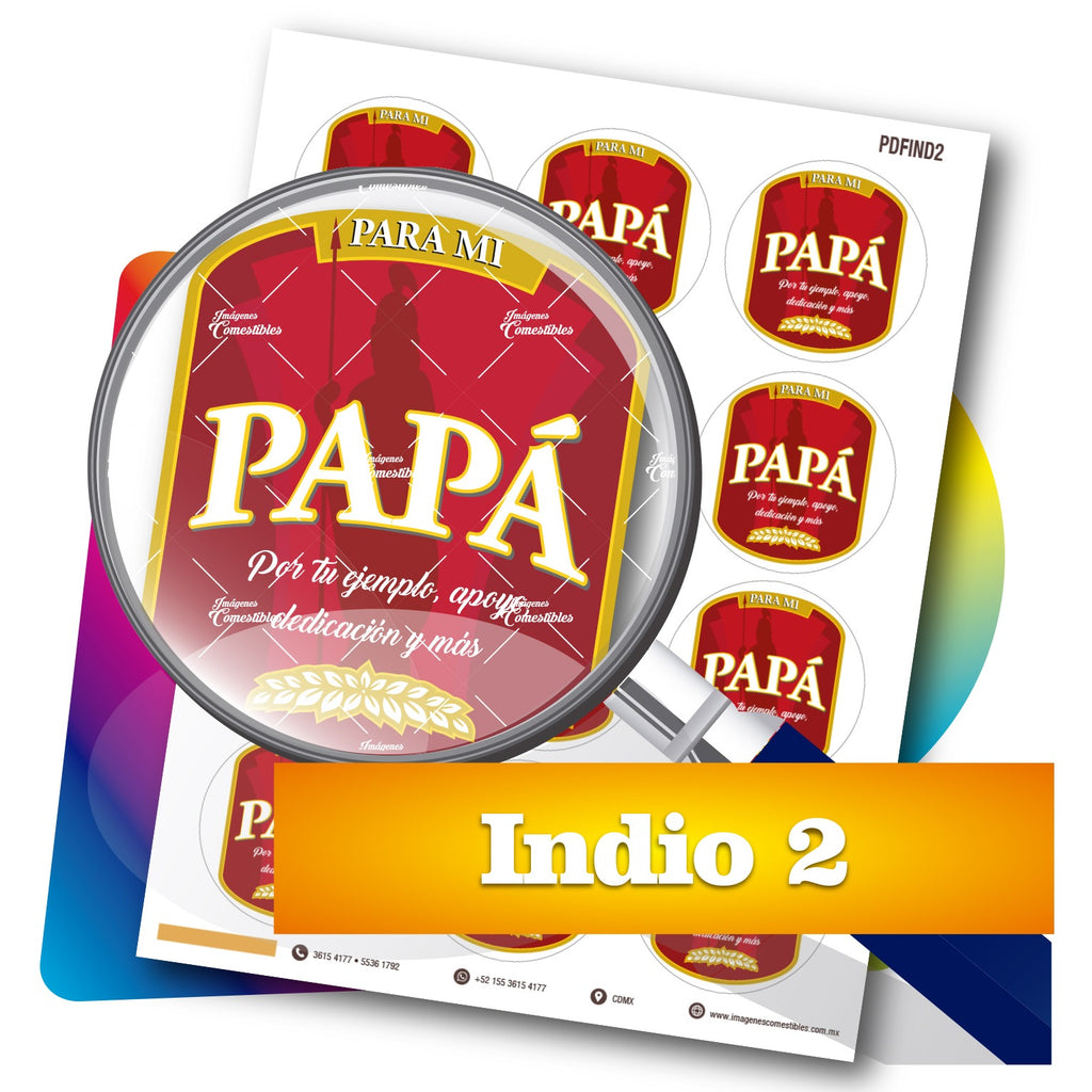 Planilla PDF con 12 círculos de 6 cm. Indio-2