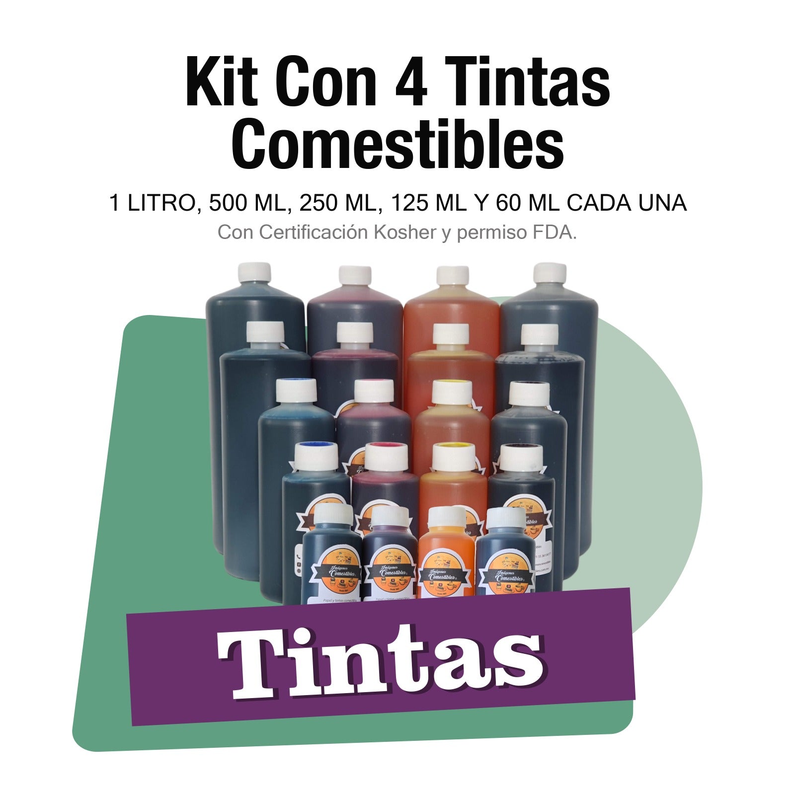 Kit 4 tintas comestibles