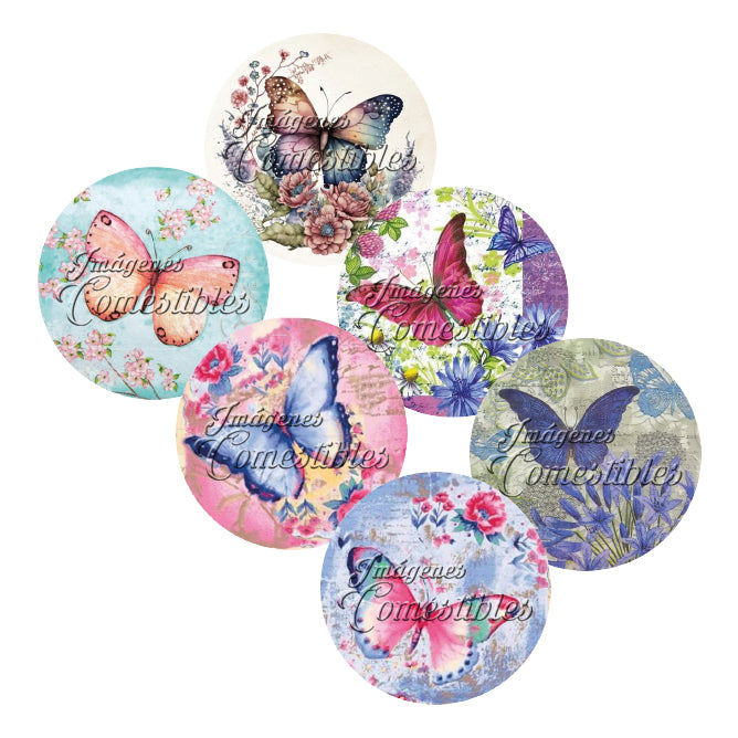 Obleitas comestibles - Mariposa vintage