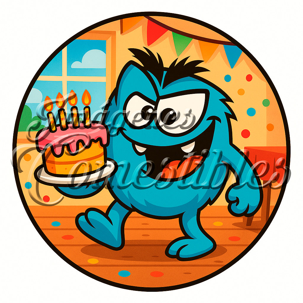 Oblea comestible - Monstruosito azul-1