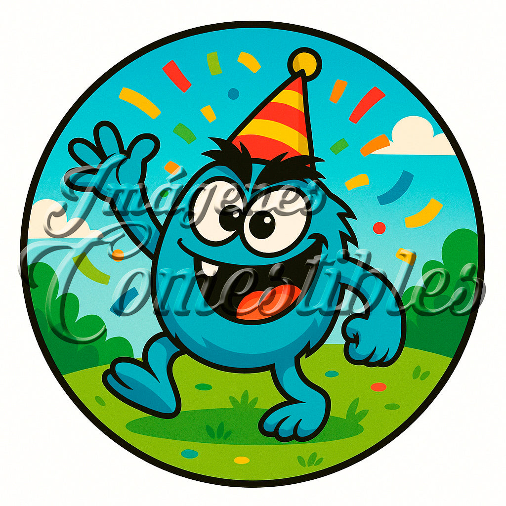 Oblea comestible - Monstruosito azul-2