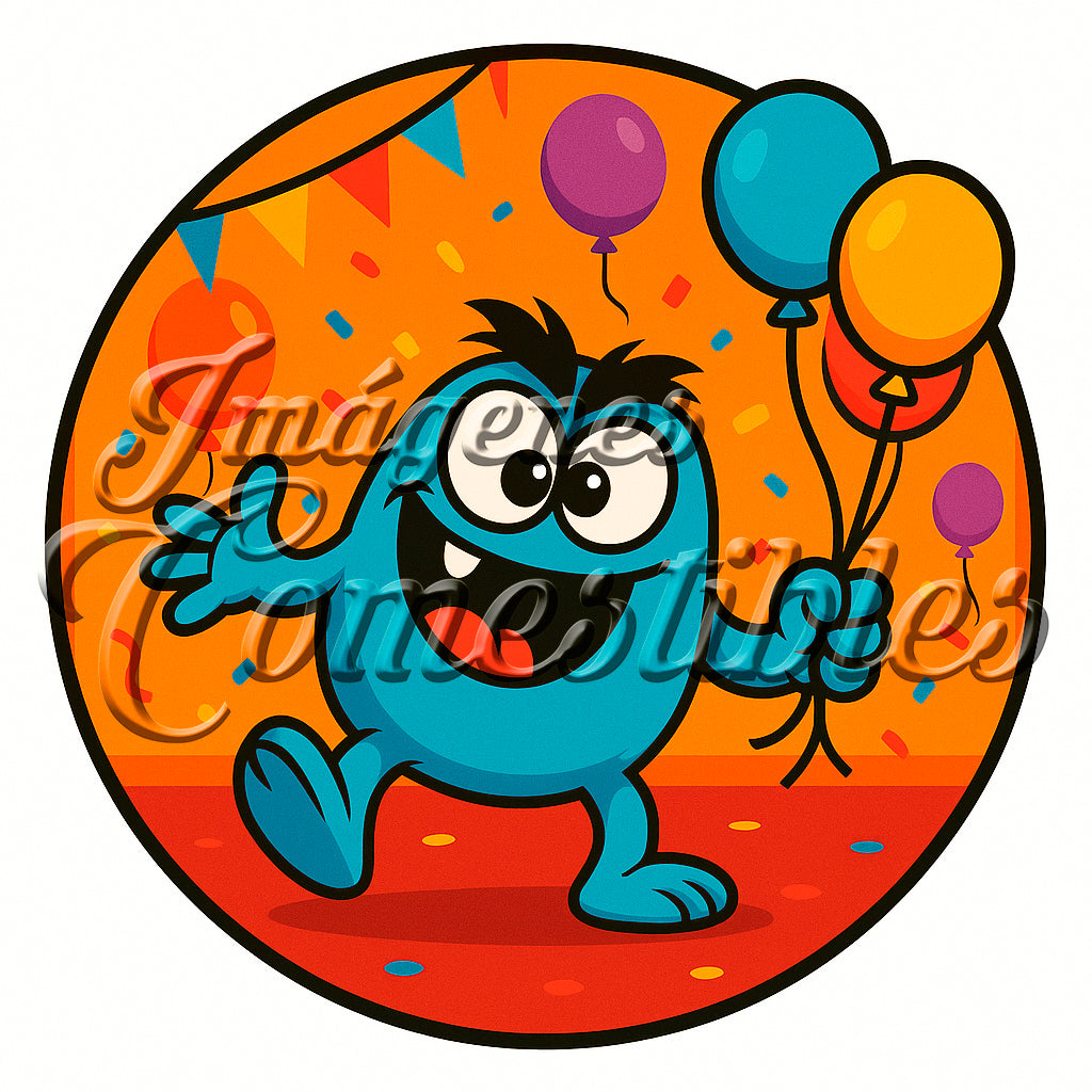 Oblea comestible - Monstruosito azul-3