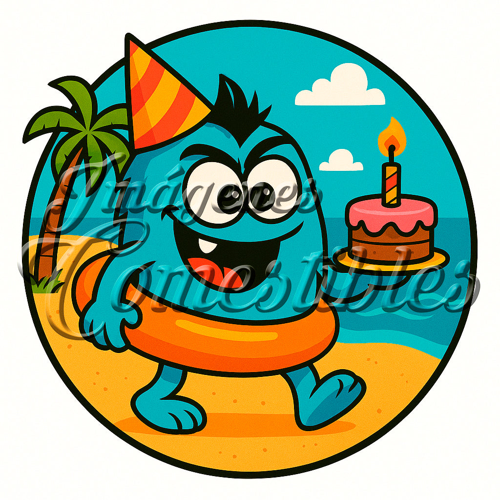 Oblea comestible - Monstruosito azul-4