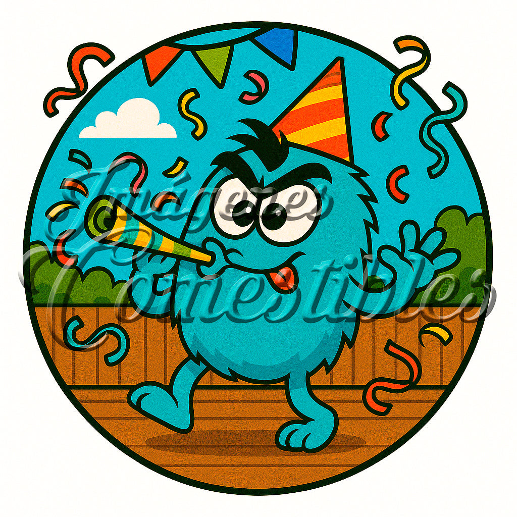 Oblea comestible - Monstruosito azul-6