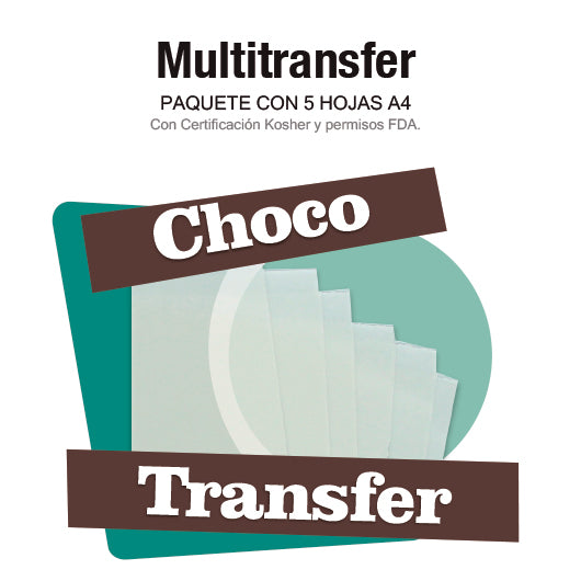 Paquete 25 transfer para chocolate (A4)
