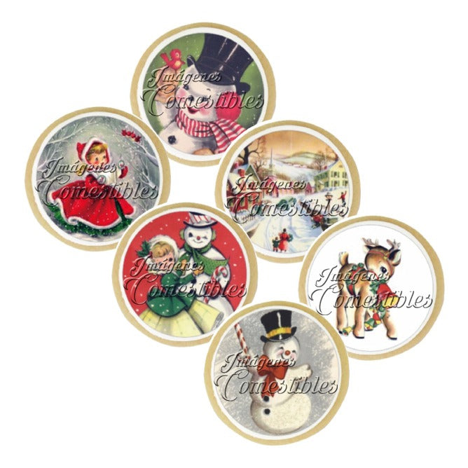 Obleitas comestibles - Navidad vintage-2
