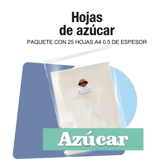 Paquete 25 hojas de azúcar calibre 0.50 (A4)