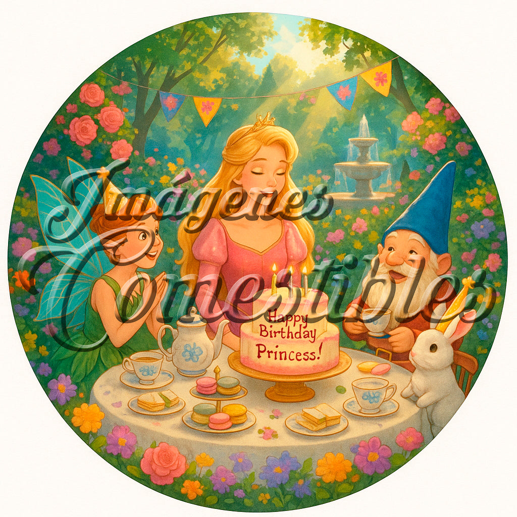 Oblea comestible - Princesa vintage-1