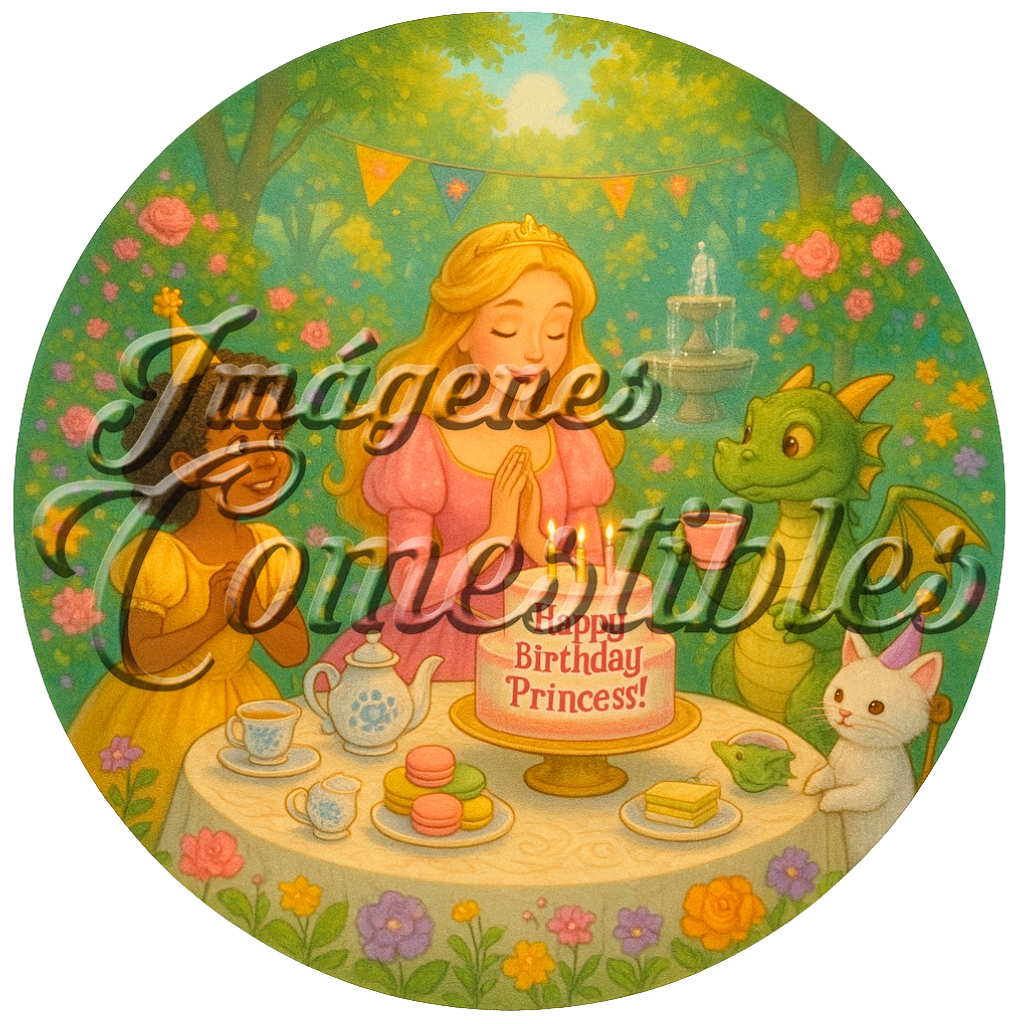 Oblea comestible - Princesa vintage-3