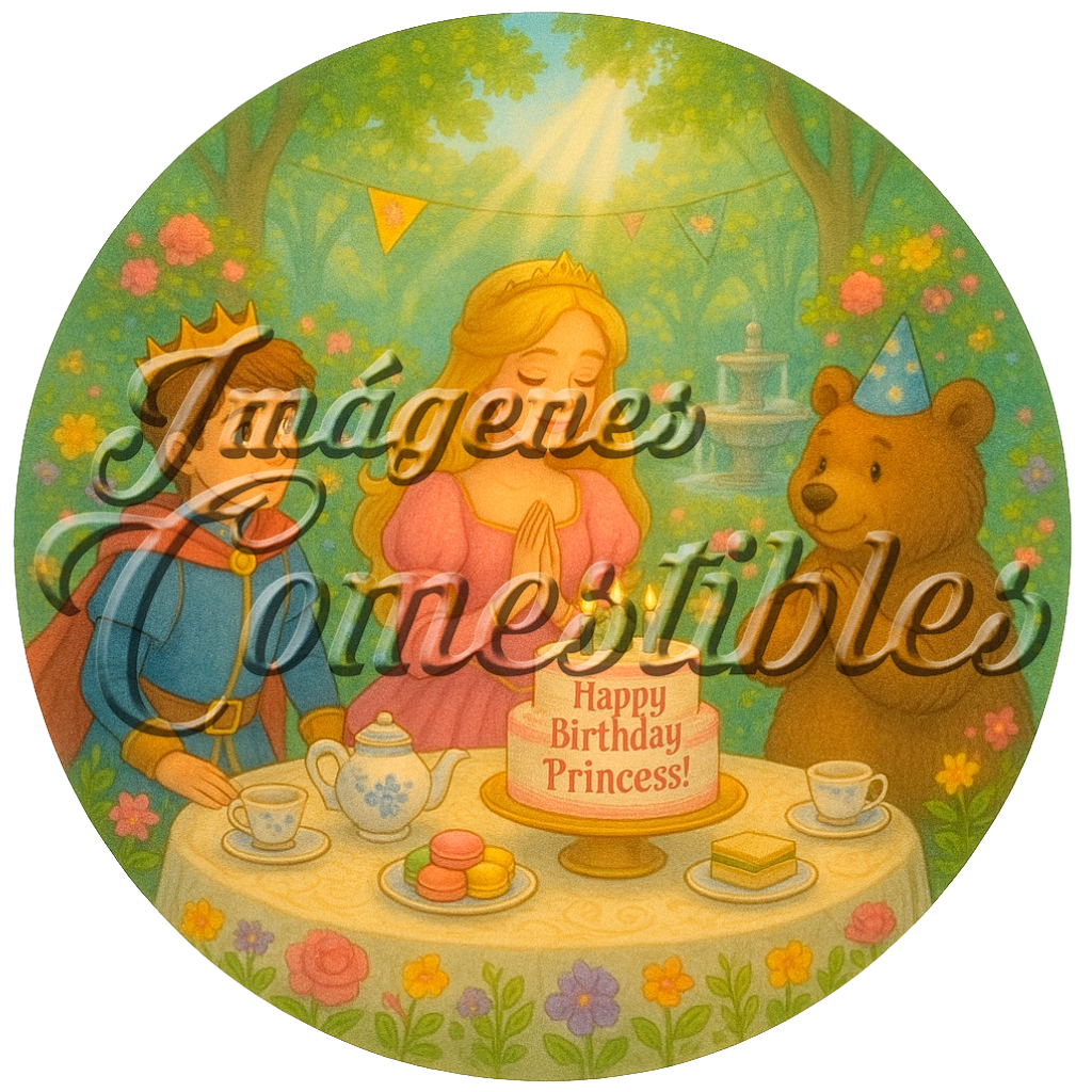 Oblea comestible - Princesa vintage-4