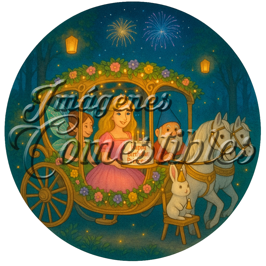 Oblea comestible - Princesa vintage-5