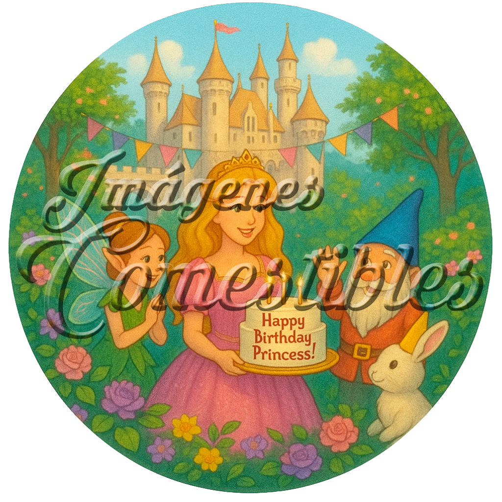 Oblea comestible - Princesa vintage-6