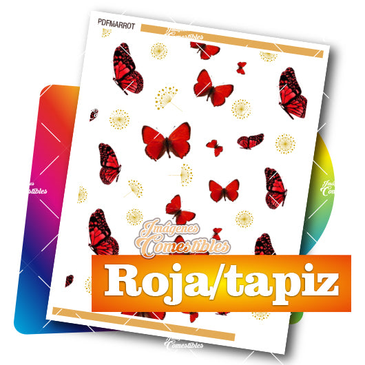Planilla PDF con Mariposas rojas tapiz