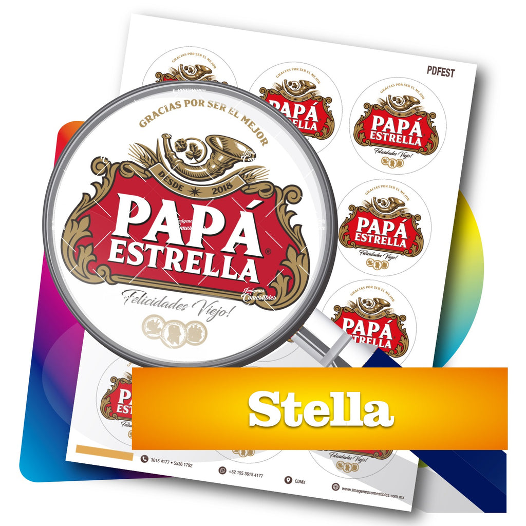 Planilla PDF con 12 círculos de 6 cm. Stella