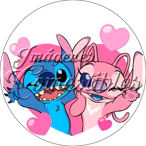 Oblea comestible - Stich y Ángel