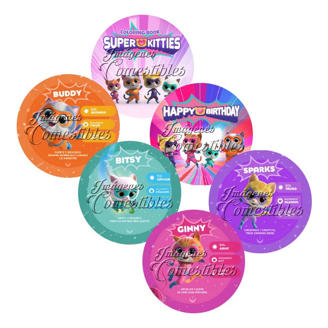 Obleitas comestibles - Super kitties