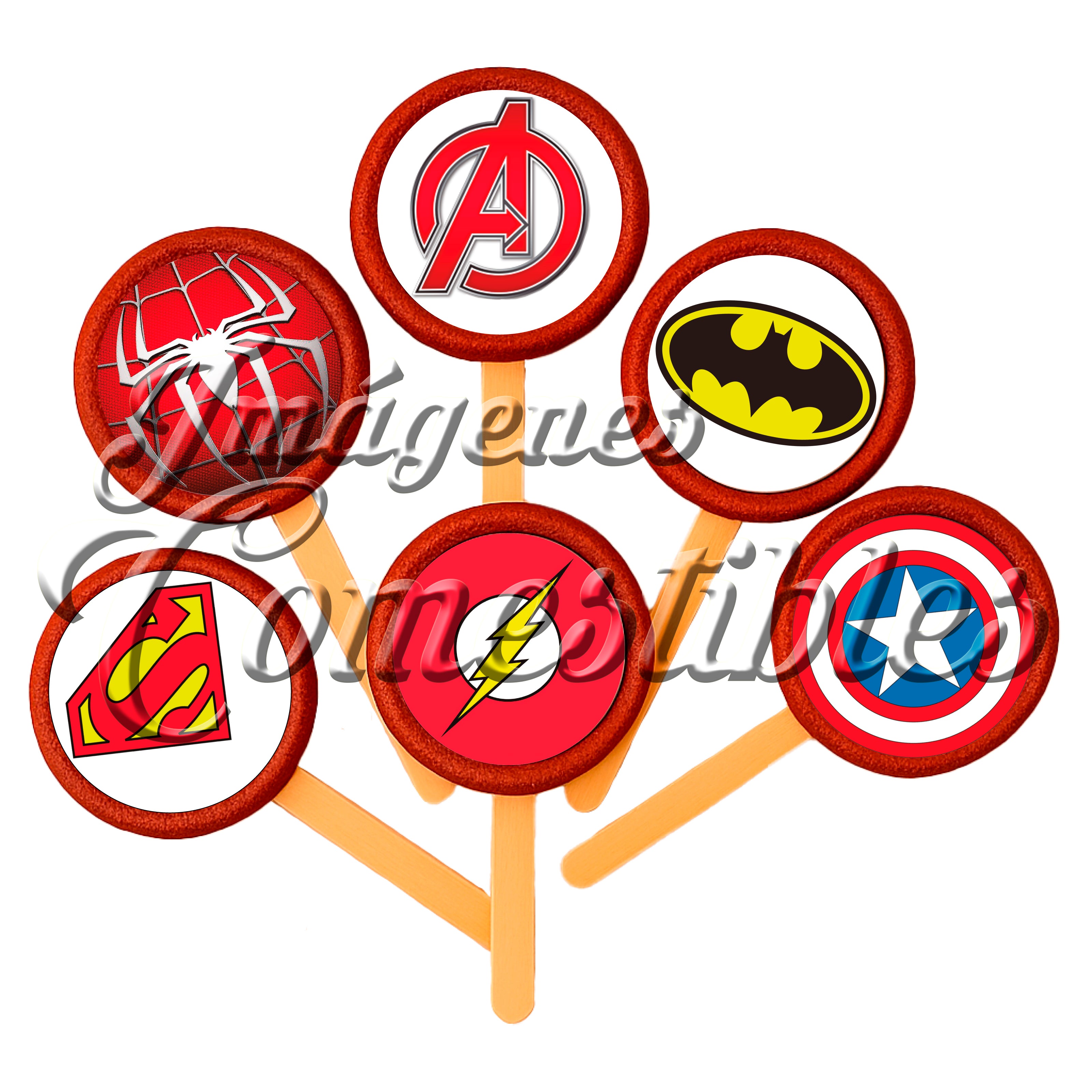 Paletas de chamoy – Super héroes escudos