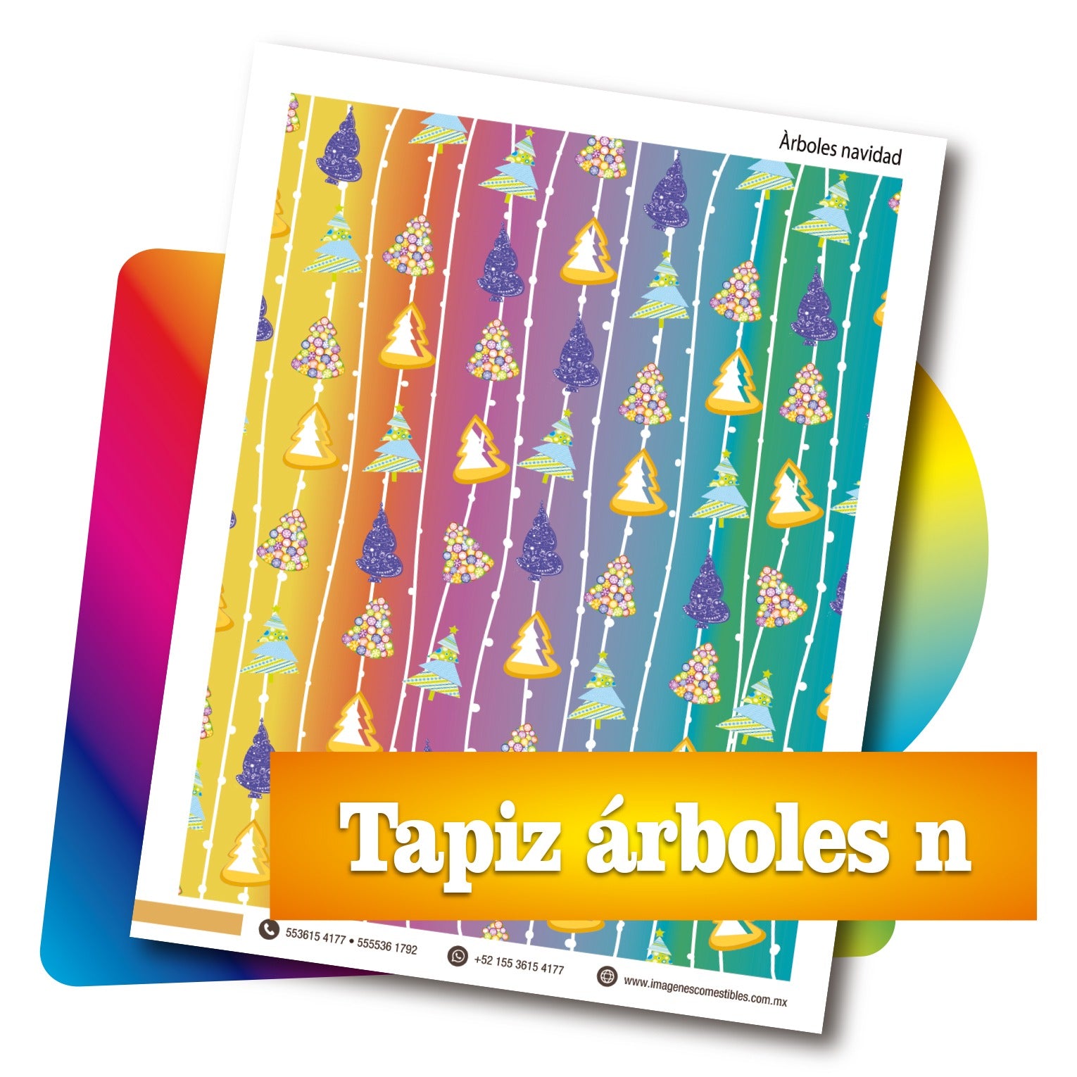 Tapiz PDF 19 x 25 cm. Tapiz árboles navidad